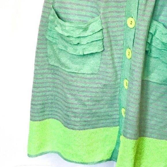 Nanette Lepore Heartbeat Striped Knit Short Sleeve Dress , Size M, blue, green - Picture 4 of 7
